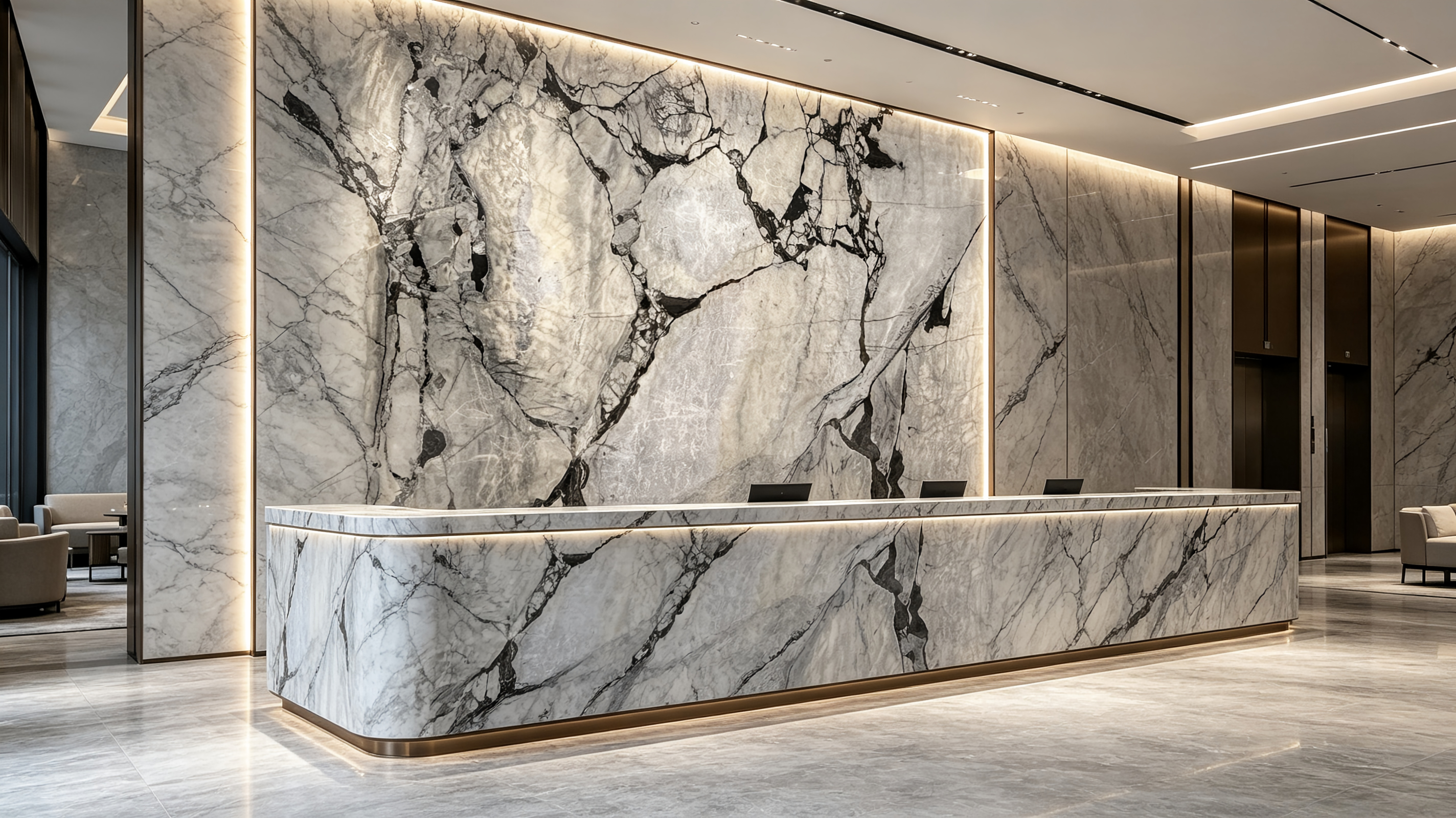 DaVinci marble hotel reception counter case study image 2